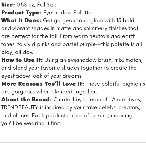 🆕TRENDBEAUTY: EyeShadow Palette Full size - Picture 2 of 4